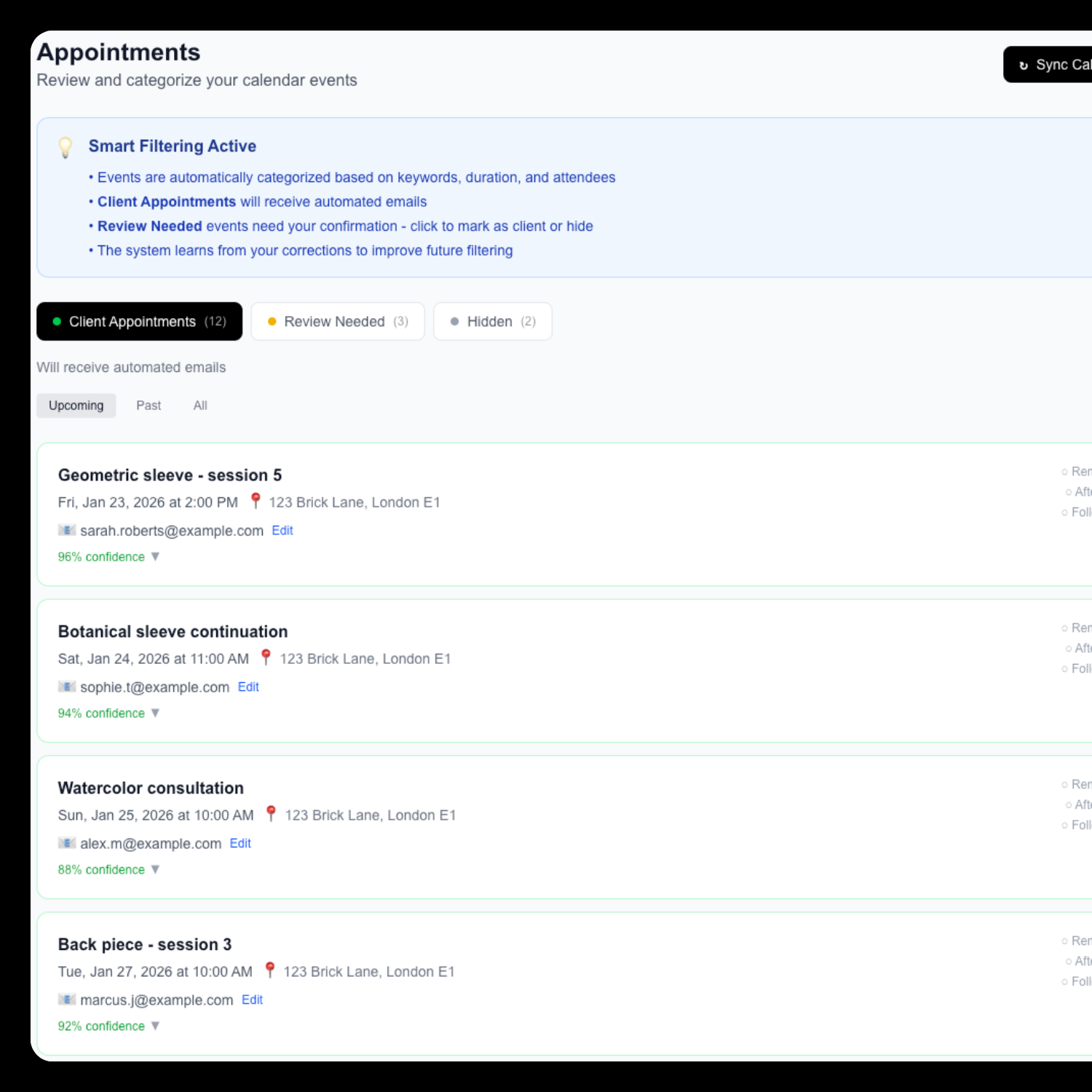 Confirm your appointments